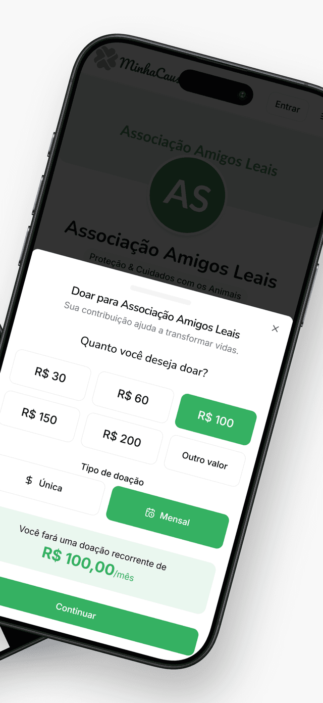 Compartilhando página da causa